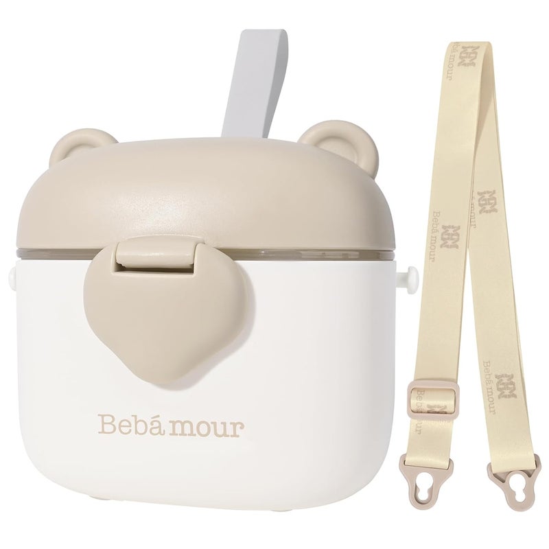 Bebamour Snack Box For Kids & Toddlers 3 Compartment Divided Food Storage Containers Food Storage Containers With Lids&Strap Snack Boxes for Go out,School, and Travel (New Coffee Cow) - Image 2